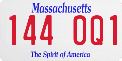 MA license plate 144OQ1