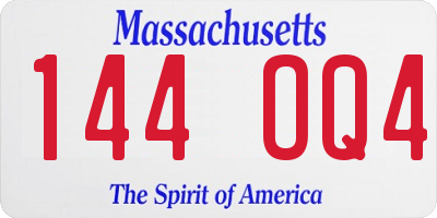 MA license plate 144OQ4