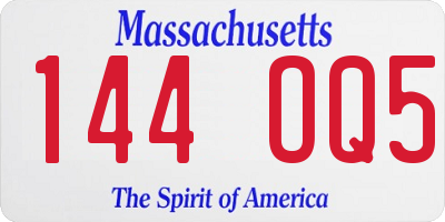 MA license plate 144OQ5