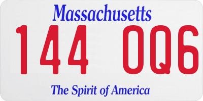 MA license plate 144OQ6