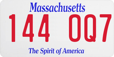 MA license plate 144OQ7