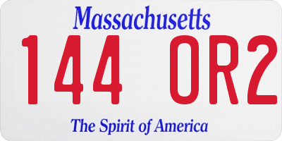 MA license plate 144OR2