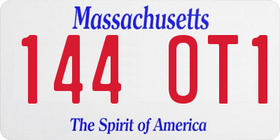 MA license plate 144OT1