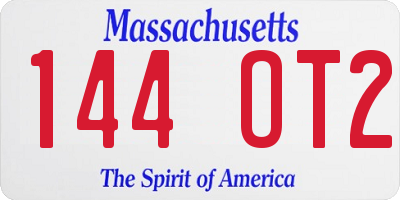 MA license plate 144OT2