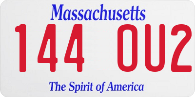 MA license plate 144OU2