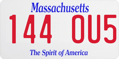 MA license plate 144OU5