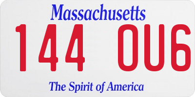 MA license plate 144OU6