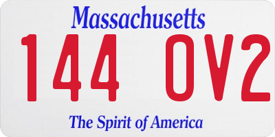 MA license plate 144OV2