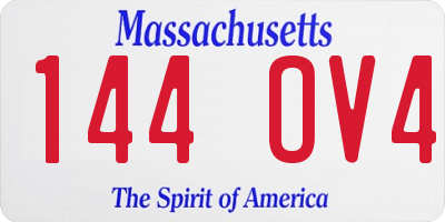 MA license plate 144OV4