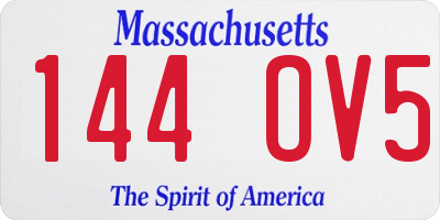 MA license plate 144OV5