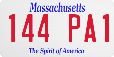 MA license plate 144PA1