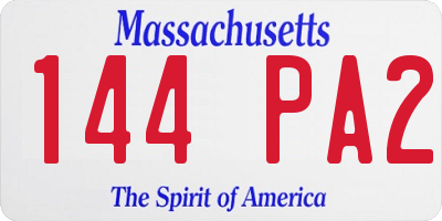 MA license plate 144PA2