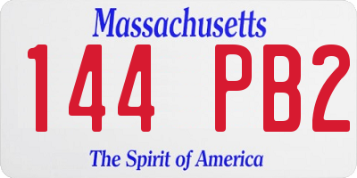 MA license plate 144PB2