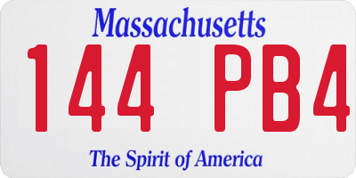 MA license plate 144PB4