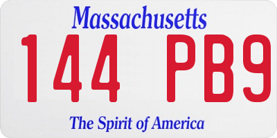 MA license plate 144PB9