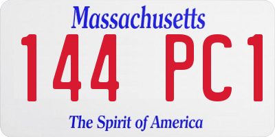 MA license plate 144PC1