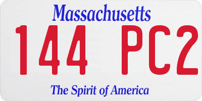 MA license plate 144PC2