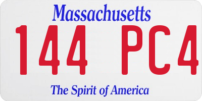 MA license plate 144PC4