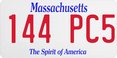 MA license plate 144PC5