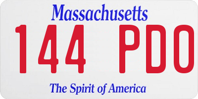 MA license plate 144PD0