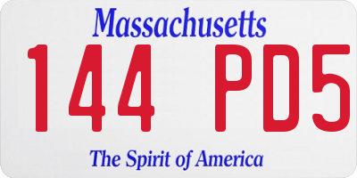 MA license plate 144PD5