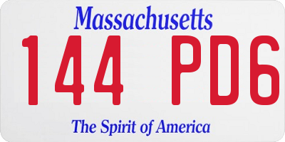 MA license plate 144PD6