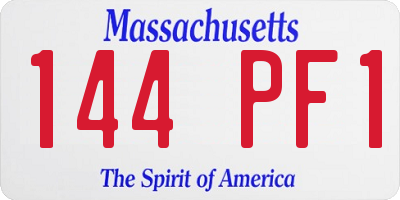 MA license plate 144PF1