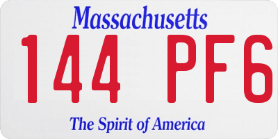 MA license plate 144PF6