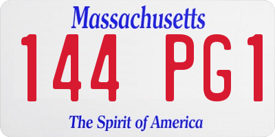 MA license plate 144PG1