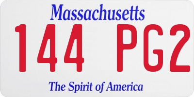MA license plate 144PG2