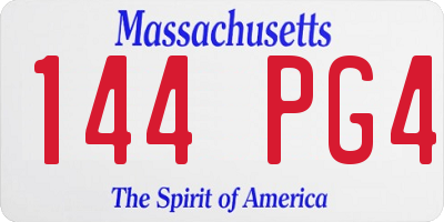 MA license plate 144PG4