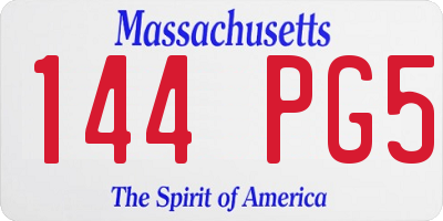 MA license plate 144PG5