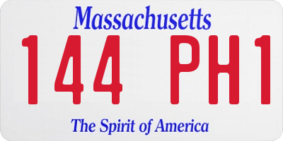 MA license plate 144PH1