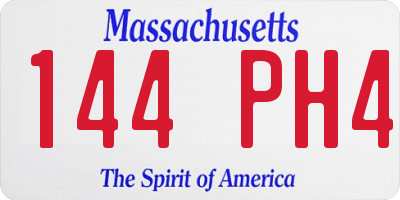 MA license plate 144PH4