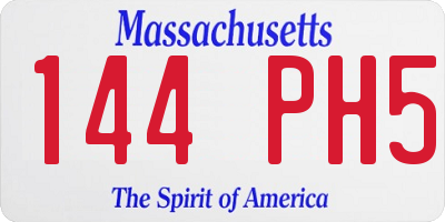 MA license plate 144PH5
