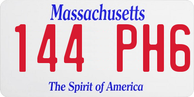 MA license plate 144PH6