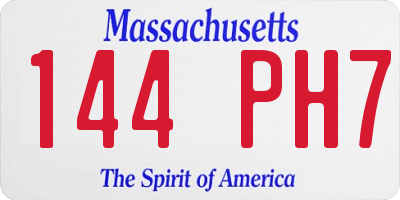 MA license plate 144PH7