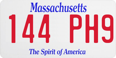 MA license plate 144PH9