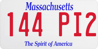 MA license plate 144PI2