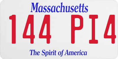 MA license plate 144PI4
