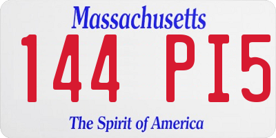 MA license plate 144PI5