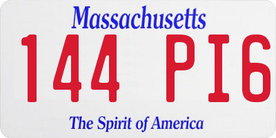 MA license plate 144PI6