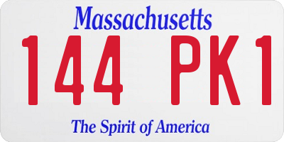 MA license plate 144PK1