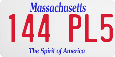 MA license plate 144PL5