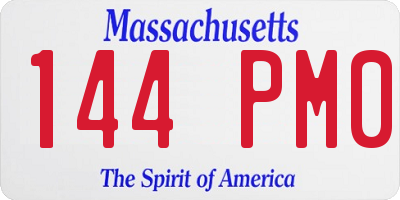 MA license plate 144PM0