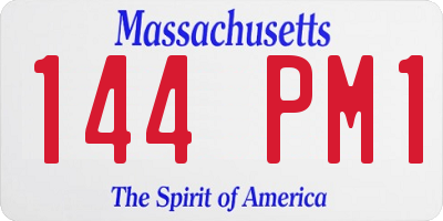 MA license plate 144PM1