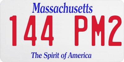 MA license plate 144PM2