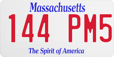 MA license plate 144PM5
