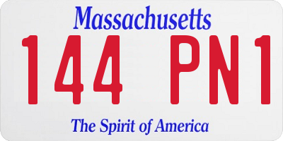 MA license plate 144PN1