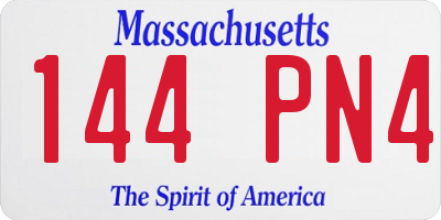 MA license plate 144PN4
